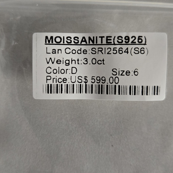 Emerald Cut Moissanite Ring – 925 Sterling Silver Pavé Band – Size 6 – 3ct - Picture 12 of 14